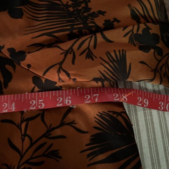 New Future Collective Women 2X Copper Floral Satin Flare Dress Whimsigoth Witchy - Picture 12 of 13